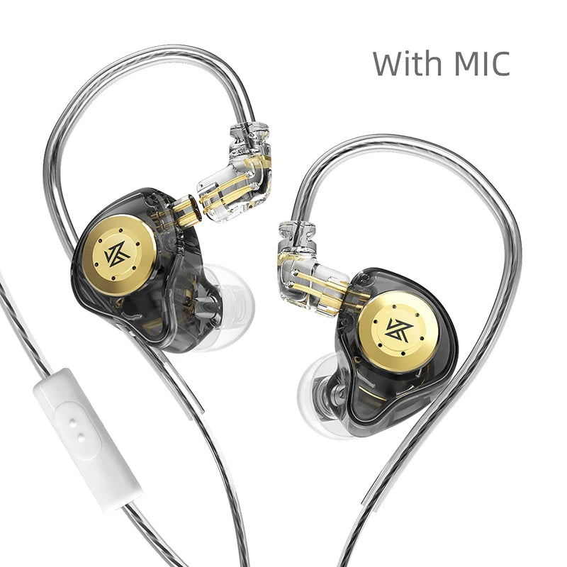 KZ EDX Pro Bass Earphones Sport Running Wired Hanging In Ear Headphones Stereo Noise Cancelling Headset Earbuds With Mic Gamer