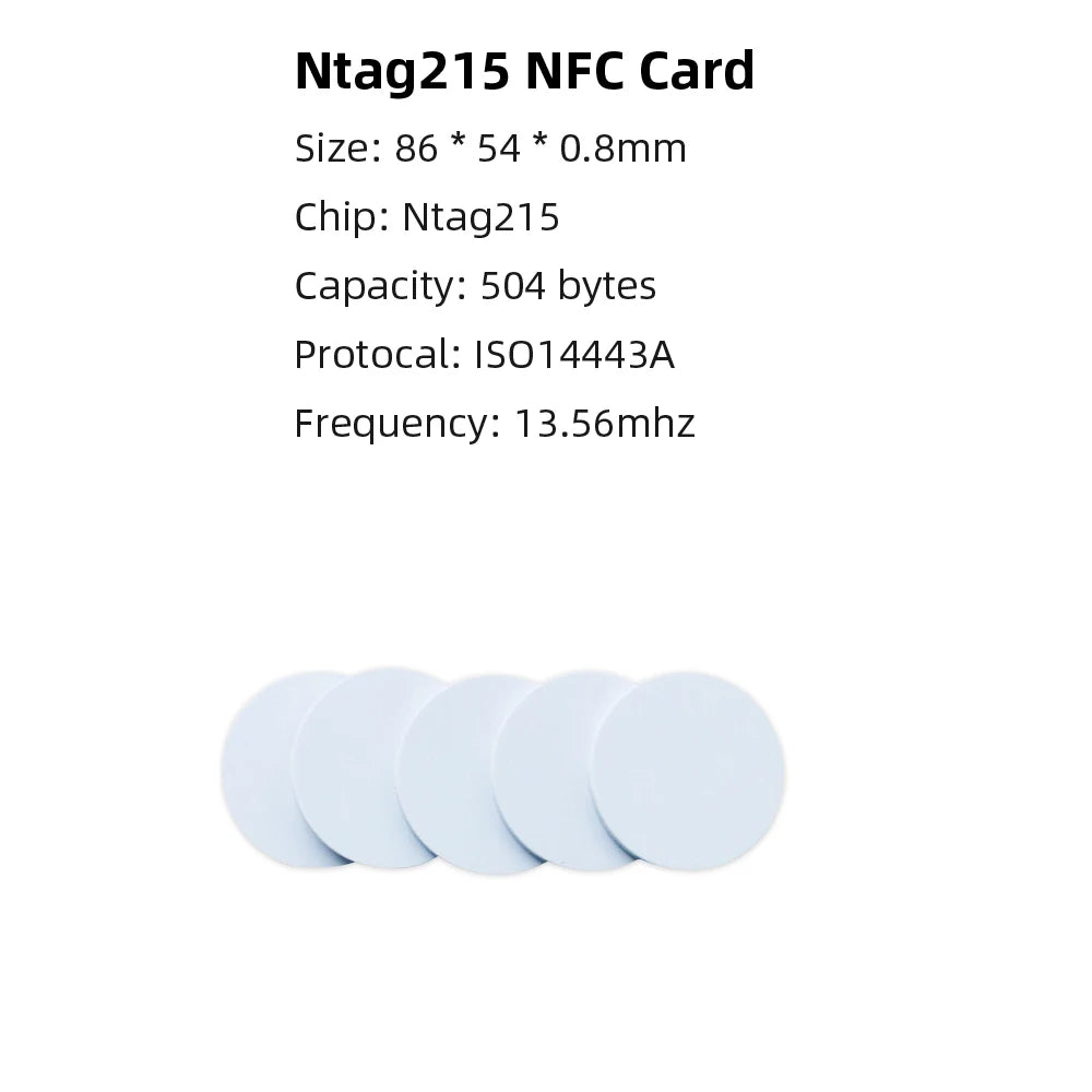 5YOA 50/30pcs NFC Coin Ntag215 TAG Key 13.56MHz 215 Card Universal Label RFID Ultralight Tags Labels 25 mm diameter Round Box