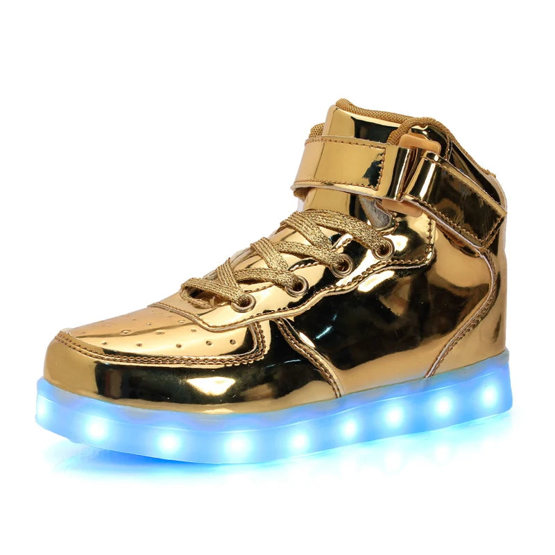 Men Sneakers Kid Boots Girl Boy Footwear Women Fashion Casual Sport Outdoor Dance Flats Children Led Light Up Hip-Hop Shoes
