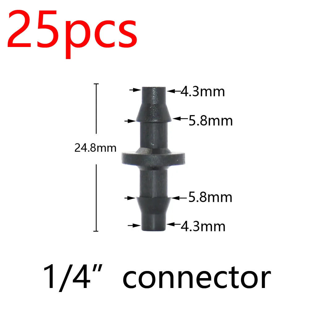 Garden Hose Connectors Barbed Tee Elbow Cross End Plug Coupling WDrip Irrigation System Atering Fitting For 3/5 4/7mm Hsse