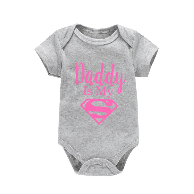 Baby Romper Newborn Baby Boys Girls Clothes Gold Daddy Is My Hero