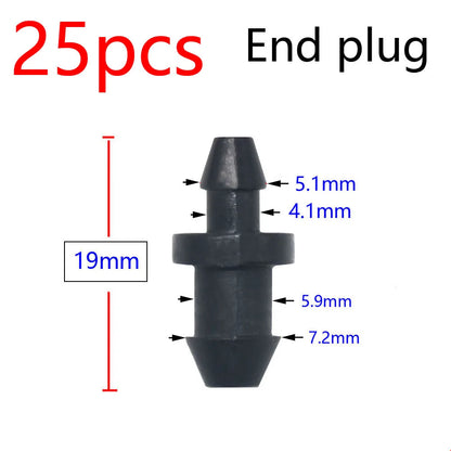 Garden Hose Connectors Barbed Tee Elbow Cross End Plug Coupling WDrip Irrigation System Atering Fitting For 3/5 4/7mm Hsse