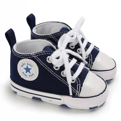 Canvas Sneakers Baby Boys Girls Shoes First Walkers Infant Toddler Anti-Slip Soft Sole Classical Newborn Baby Shoes 0-18 Months