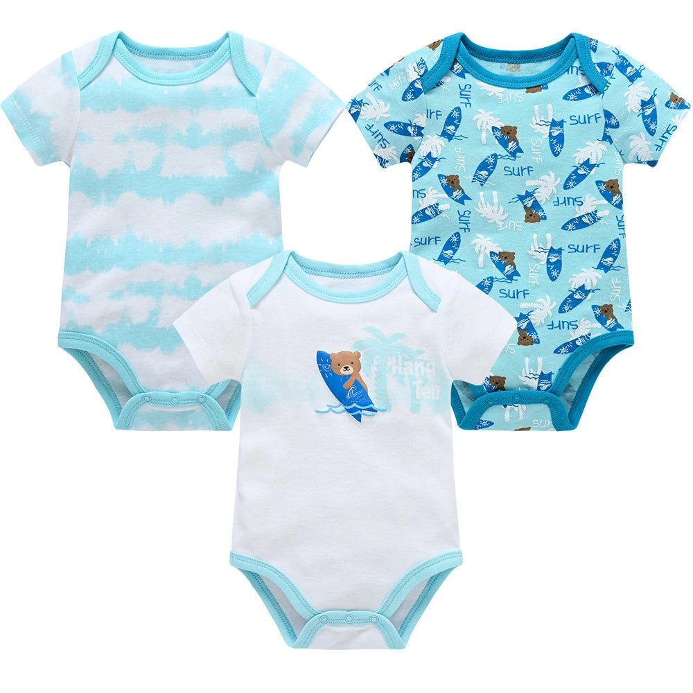 Kavkas Baby Girls Bodysuits 6/3 pcs/lot Summer Cotton Baby Clothes Short Sleeve Newborn body bebe 0-3 months Infant Clothing