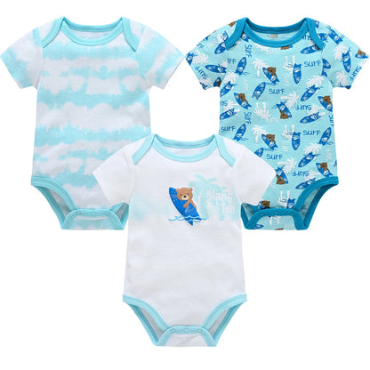 Kavkas Baby Girls Bodysuits 6/3 pcs/lot Summer Cotton Baby Clothes Short Sleeve Newborn body bebe 0-3 months Infant Clothing