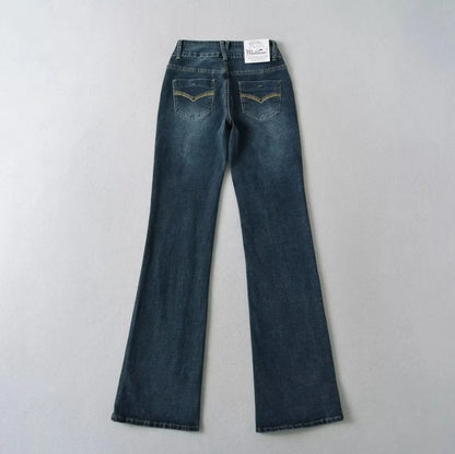 Runwaylover 3184 American Style 2024 Ladies Sexy Low Waist Flare Jeans