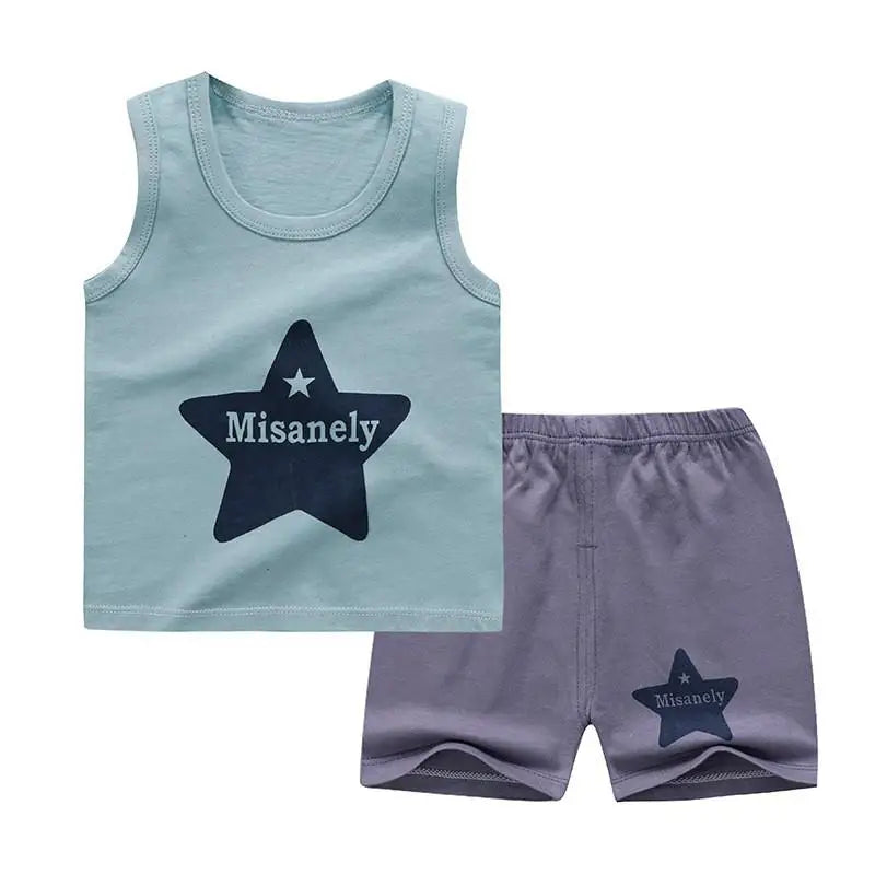 Baby Boy Summer Clothes 2020 Cartoon Sleeveless Tops Vest + Shorts 2pcs Infant Clothing Outfits Kids Bebes Sport Suits