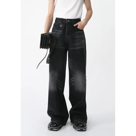 Men's Casual Loose Jeans Carpenter Designer New Men's Trend Washed Stone Black Gray Jeans Men's Personalized Customized Jeans