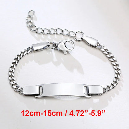 Vnox Custom Engrave Mom Duaghter Son Name Baby Bracelets, Anti Allergy Stainless Steel Baptism Love Gifts, Adjustable Jewelry