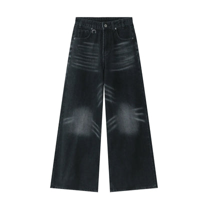 Men's Casual Loose Jeans Carpenter Designer New Men's Trend Washed Stone Black Gray Jeans Men's Personalized Customized Jeans