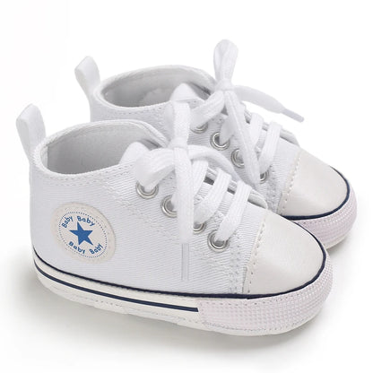 Canvas Sneakers Baby Boys Girls Shoes First Walkers Infant Toddler Anti-Slip Soft Sole Classical Newborn Baby Shoes 0-18 Months
