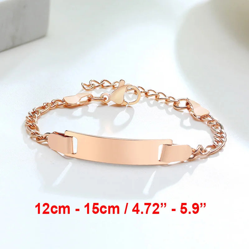 Vnox Custom Baby Girls Bracelets,Anti Allergy Stainless Steel Bracelet for Newborn Mom,Personalized Name Birthday Boy Girls Gift