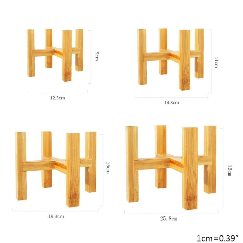 Four-legged Wood Flower Pot Holder Plant and Succulent Flower Pot Base Display Stand Home Garden Patio Decoration Shelf Drop Hip