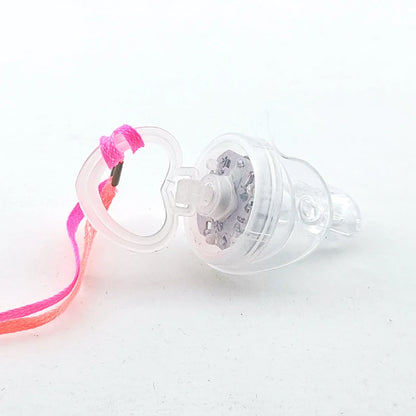 Light Up Soft Pacifiers LED Rave Party Glowing Whistle Flashing Lanyard Necklace Glowing Flashing Led Whistle Nipple