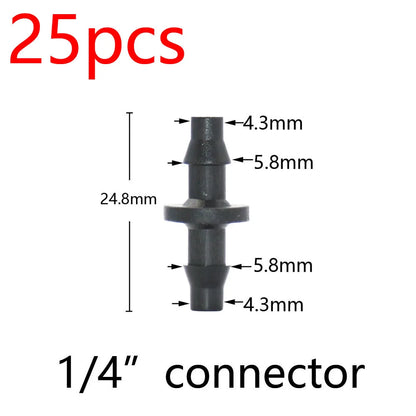 Garden Hose Connectors Barbed Tee Elbow Cross End Plug Coupling WDrip Irrigation System Atering Fitting For 3/5 4/7mm Hsse