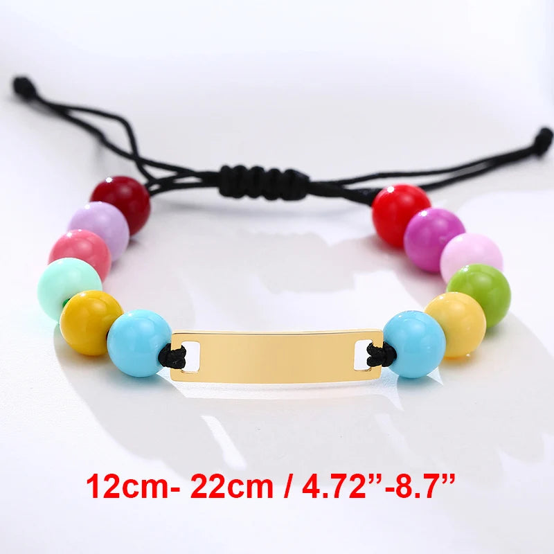 Vnox Custom Baby Girls Bracelets,Anti Allergy Stainless Steel Bracelet for Newborn Mom,Personalized Name Birthday Boy Girls Gift