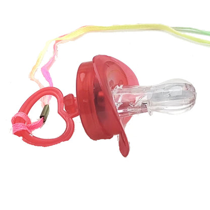 Light Up Soft Pacifiers LED Rave Party Glowing Whistle Flashing Lanyard Necklace Glowing Flashing Led Whistle Nipple
