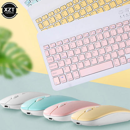 Mini Bluetooth-compatible Keyboard Wireless Keyboard For Computer Phone  English Russian Rechargable Keyboard For Ipad Tablet PC