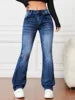 2025 Women's Spring and Summer New Slim-fit Casual Jeans High Waist Flared Anti-Wrinkle  Pants