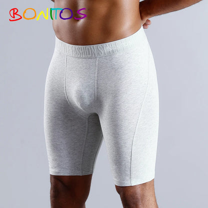BONITOS Men Boxers Long Leg Man Underwear Soft Men Underpants Natural Cotton Sexy Boxer Shorts Top Brand Long Men's Panties