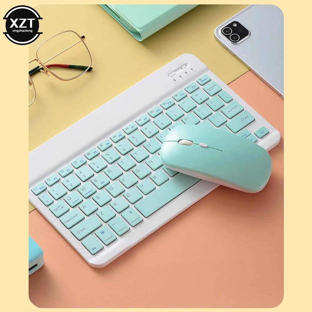 Mini Bluetooth-compatible Keyboard Wireless Keyboard For Computer Phone  English Russian Rechargable Keyboard For Ipad Tablet PC