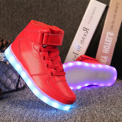 Men Sneakers Kid Boots Girl Boy Footwear Women Fashion Casual Sport Outdoor Dance Flats Children Led Light Up Hip-Hop Shoes