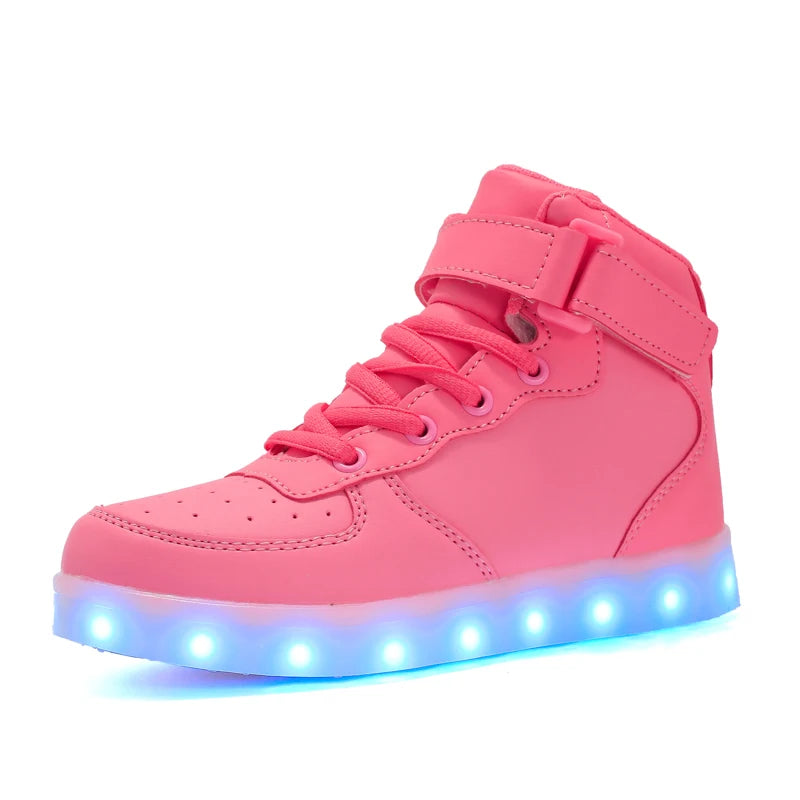 Men Sneakers Kid Boots Girl Boy Footwear Women Fashion Casual Sport Outdoor Dance Flats Children Led Light Up Hip-Hop Shoes