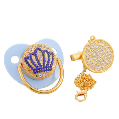 Baby Shower Gifts Baby Pacifier Rhinestone Pacifier Clips Princess Bling BPA Free Silicone Infant Nipple Newborn Baby Soother