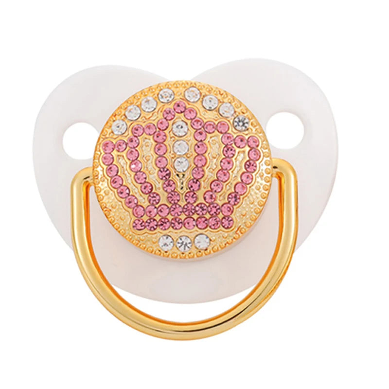 Baby Shower Gifts Baby Pacifier Rhinestone Pacifier Clips Princess Bling BPA Free Silicone Infant Nipple Newborn Baby Soother