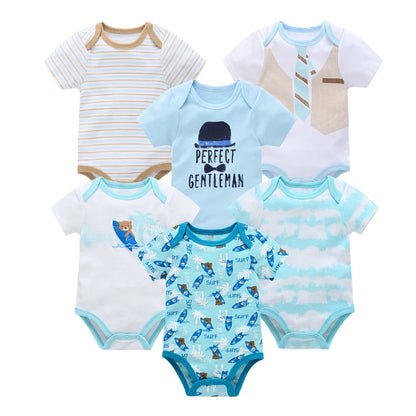 Kavkas Baby Girls Bodysuits 6/3 pcs/lot Summer Cotton Baby Clothes Short Sleeve Newborn body bebe 0-3 months Infant Clothing
