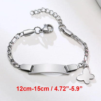 Vnox Custom Engrave Mom Duaghter Son Name Baby Bracelets, Anti Allergy Stainless Steel Baptism Love Gifts, Adjustable Jewelry