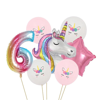 147Pcs Unicorn Birthday Balloons Arch Garland Kit Happy Birthday Banner for Girls Unicorn Birthday Party Decorations Baby Shower