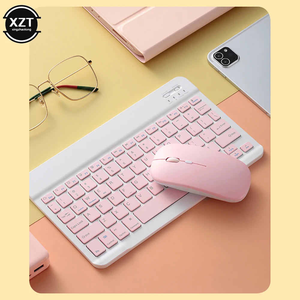 Mini Bluetooth-compatible Keyboard Wireless Keyboard For Computer Phone  English Russian Rechargable Keyboard For Ipad Tablet PC