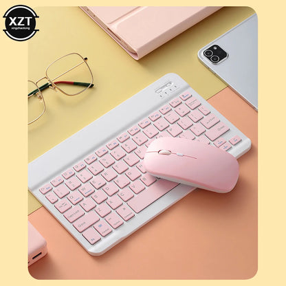 Mini Bluetooth-compatible Keyboard Wireless Keyboard For Computer Phone  English Russian Rechargable Keyboard For Ipad Tablet PC