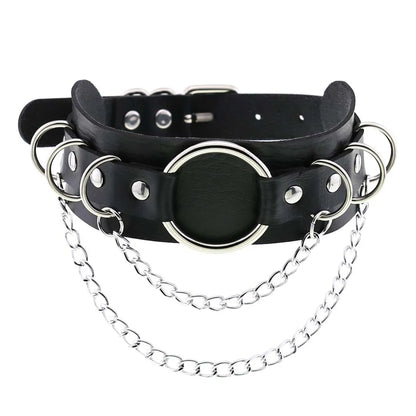 DIEZI Vintage Sweet Cool Hip Hop Rivet Choker Necklace Harajuku Gothic Club Black PU Leather Collar Torques Necklace Jewelry