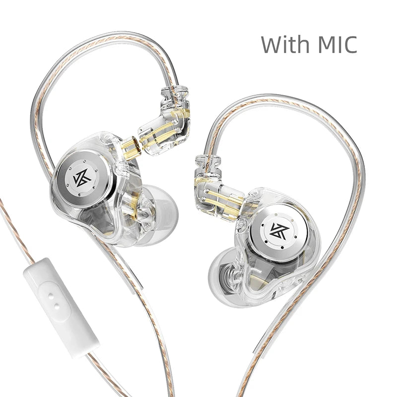 KZ EDX Pro Bass Earphones Sport Running Wired Hanging In Ear Headphones Stereo Noise Cancelling Headset Earbuds With Mic Gamer