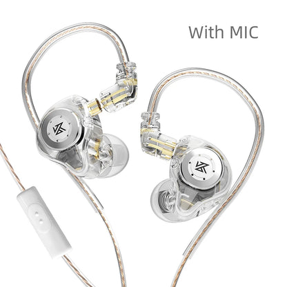 KZ EDX Pro Bass Earphones Sport Running Wired Hanging In Ear Headphones Stereo Noise Cancelling Headset Earbuds With Mic Gamer