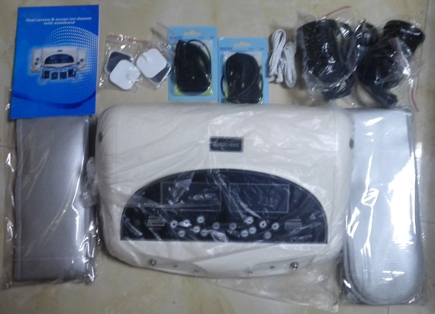 2026 New Dual Detox Machine Ion Cleansing Device Foot Spa Bath Ionic 2 LCD Screen User With Massager Acupuncture Pads Wrist Belt