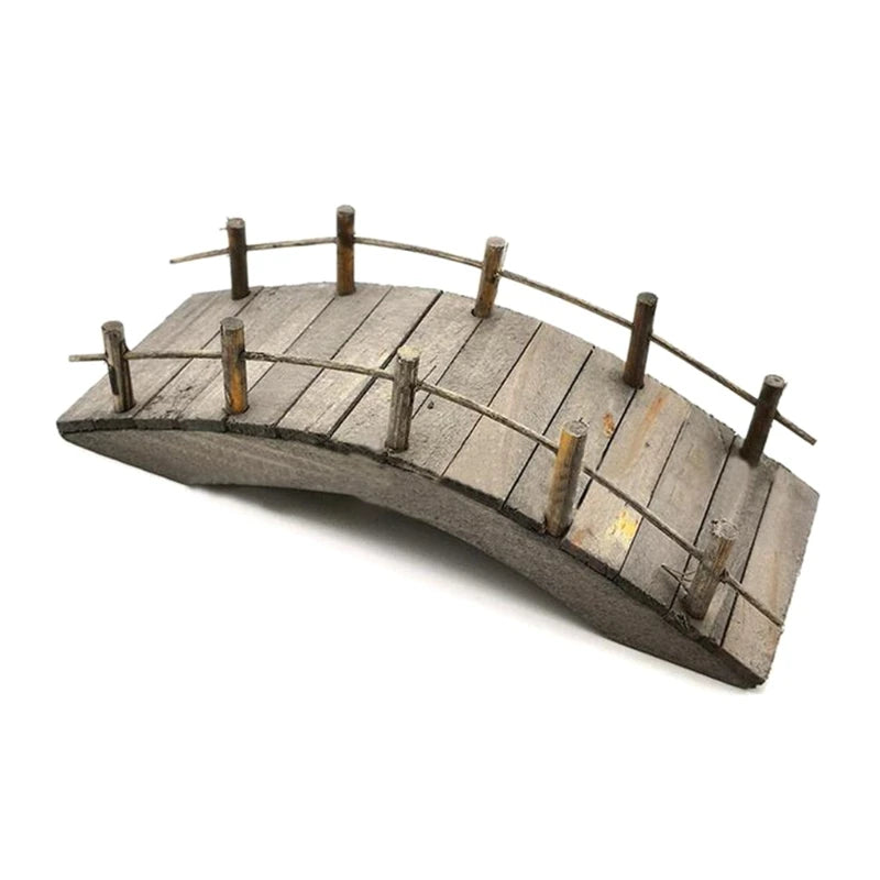 1:12 Dollhouse Mini Wooden Arch Bridge with Railings Miniatures Fairy Garden Miniature Craft for Micro Landscaping