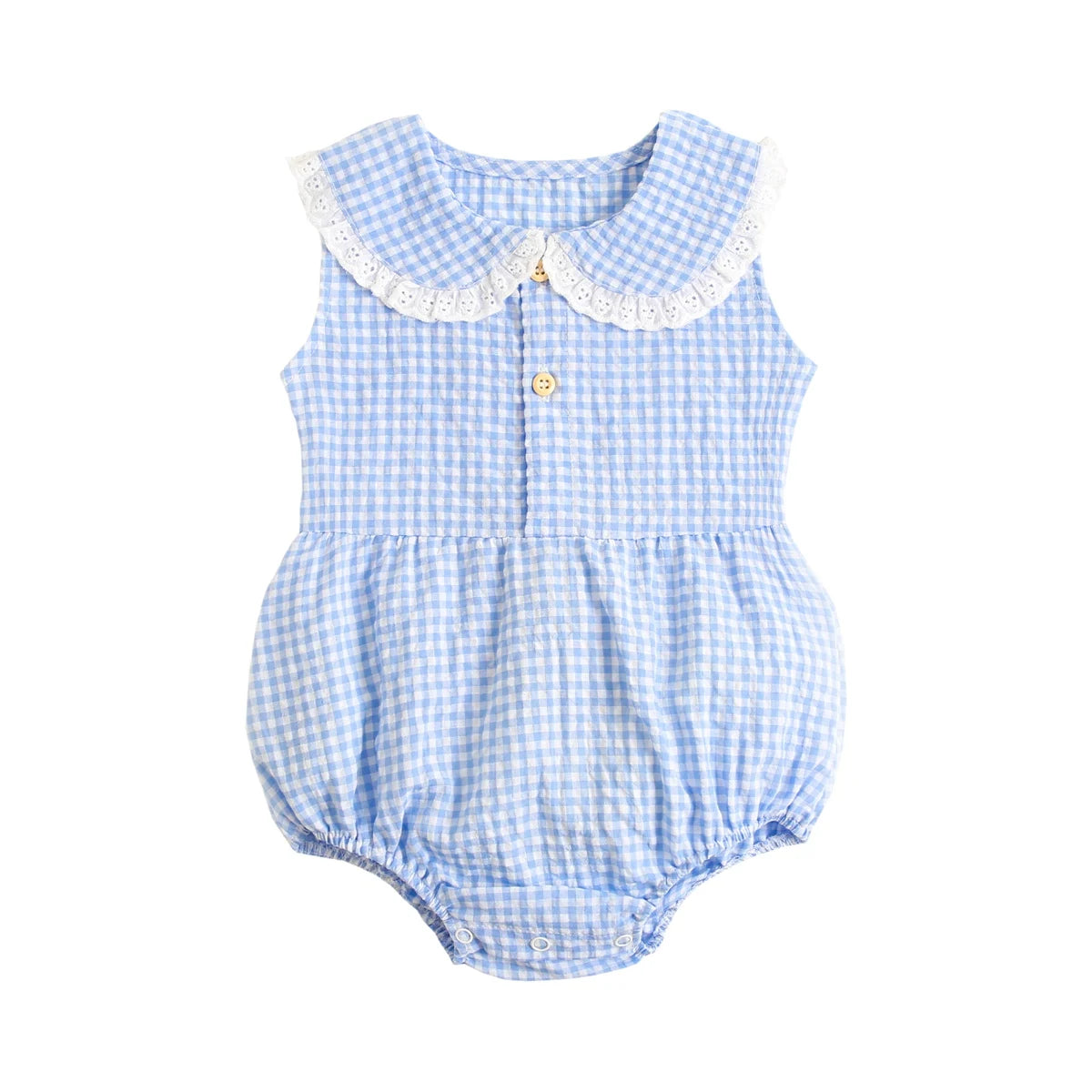 Sanlutoz Summer Cotton Baby Bodysuit Newborn Cute Plaid Clothing for Baby Girls Sleeveless Princess Toddler Infant Bodysuits