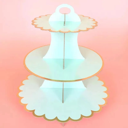 3-Tier Cardboard Cupcake Cake Stand Cupcake Holder for Birthday Party Wedding Baby Shower Christmas Parties Display Dessert