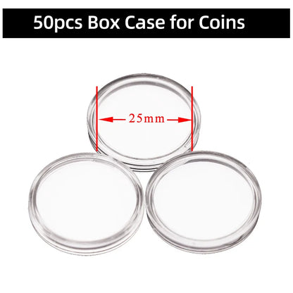 5YOA 50/30pcs NFC Coin Ntag215 TAG Key 13.56MHz 215 Card Universal Label RFID Ultralight Tags Labels 25 mm diameter Round Box