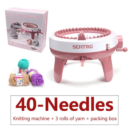 SENTRO 40/48Needle Knitting Machine-Fabric Creation-Dual Knit Loom Kit Stylish Hat,Scarves& Sock-Ideal DIY Gift for Craft Lovers