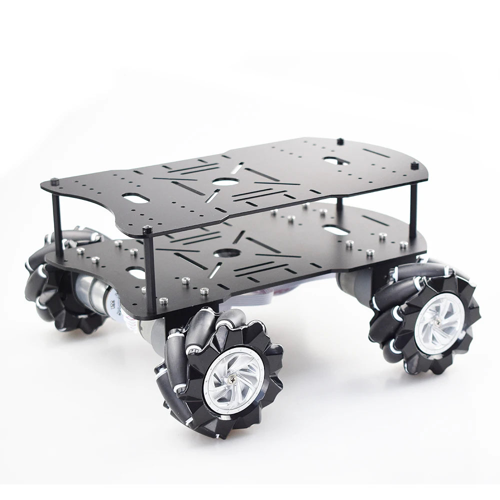 15KG Load 4WD 80mm Mecanum Wheel RC Robot Car Chassis with DC 12V Encoder Motor for Arduino Raspberry Pi DIY Project STEM Toy