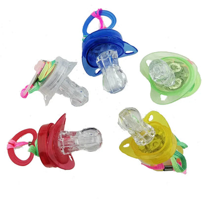 Light Up Soft Pacifiers LED Rave Party Glowing Whistle Flashing Lanyard Necklace Glowing Flashing Led Whistle Nipple