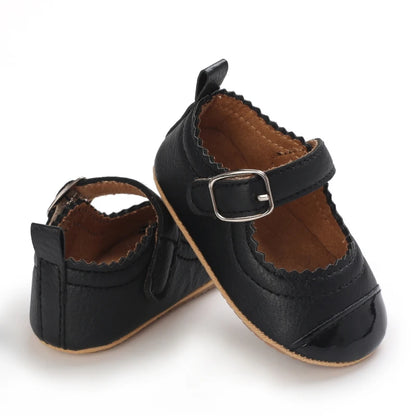 Breathable Newborn Baby Shoes Baby Boy Girl Shoes Girl Classic Bowknot Rubber Sole Anti-slip PU  Toddler Shoes First Walker