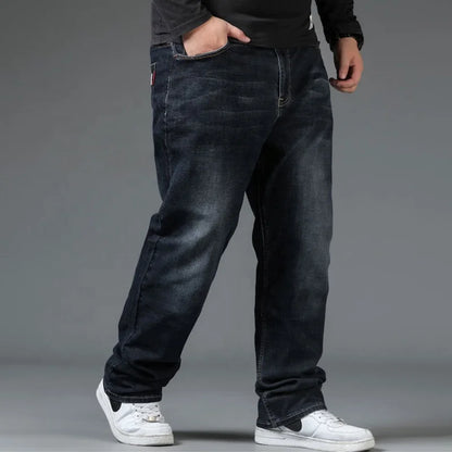 Plus Size Mens Big and Tall Stretch Jeans Relaxed Fit Denim Trousers Work Clothes Baggy Pants