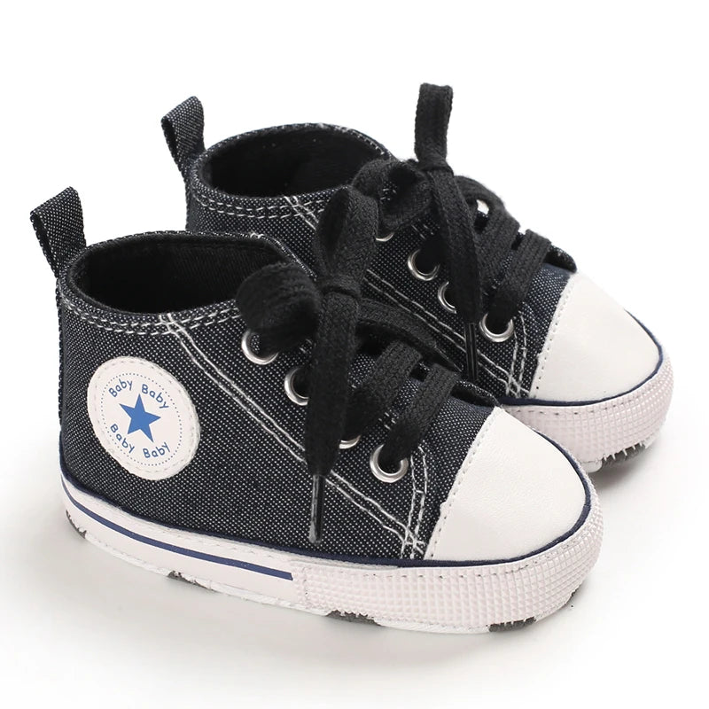 Canvas Sneakers Baby Boys Girls Shoes First Walkers Infant Toddler Anti-Slip Soft Sole Classical Newborn Baby Shoes 0-18 Months