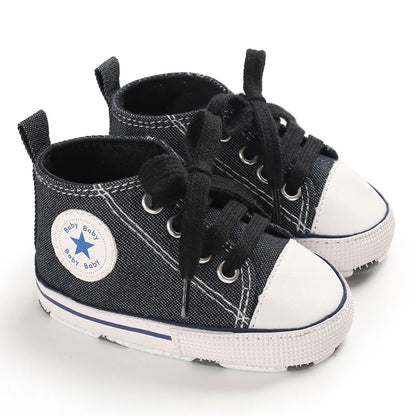 Canvas Sneakers Baby Boys Girls Shoes First Walkers Infant Toddler Anti-Slip Soft Sole Classical Newborn Baby Shoes 0-18 Months