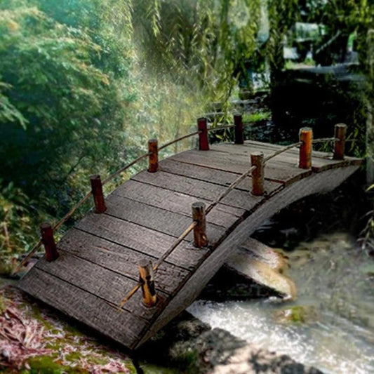 1:12 Dollhouse Mini Wooden Arch Bridge with Railings Miniatures Fairy Garden Miniature Craft for Micro Landscaping